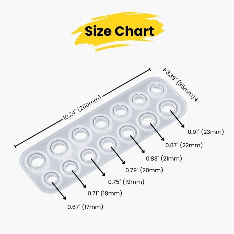 14-in-1 Ring Resin Mold Set (2 Shapes, 7 Sizes) | Resin Molds Express