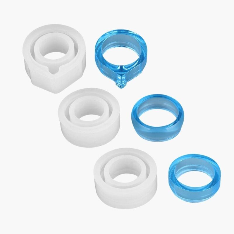 9-Piece Ring Resin Mold Set (3 Shapes, 3 Sizes) | Resin Molds Express