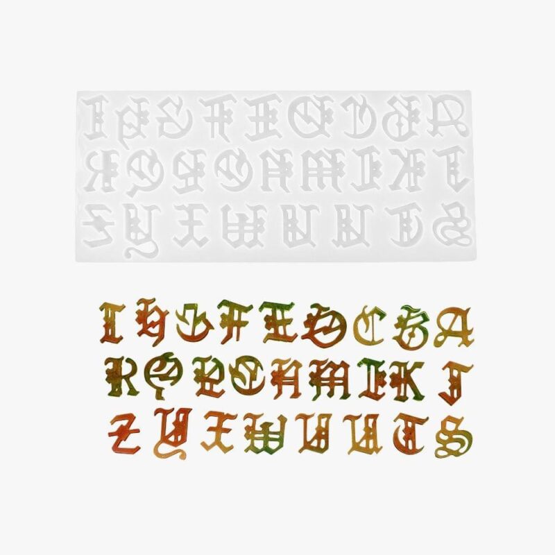 Alphabet Resin Mold – Gothic Style, Create Unique Jewelry and Accessories | Resin Molds Express