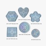 Holographic Resin Coaster Mold Set (6 Shapes) | Resin Molds Express