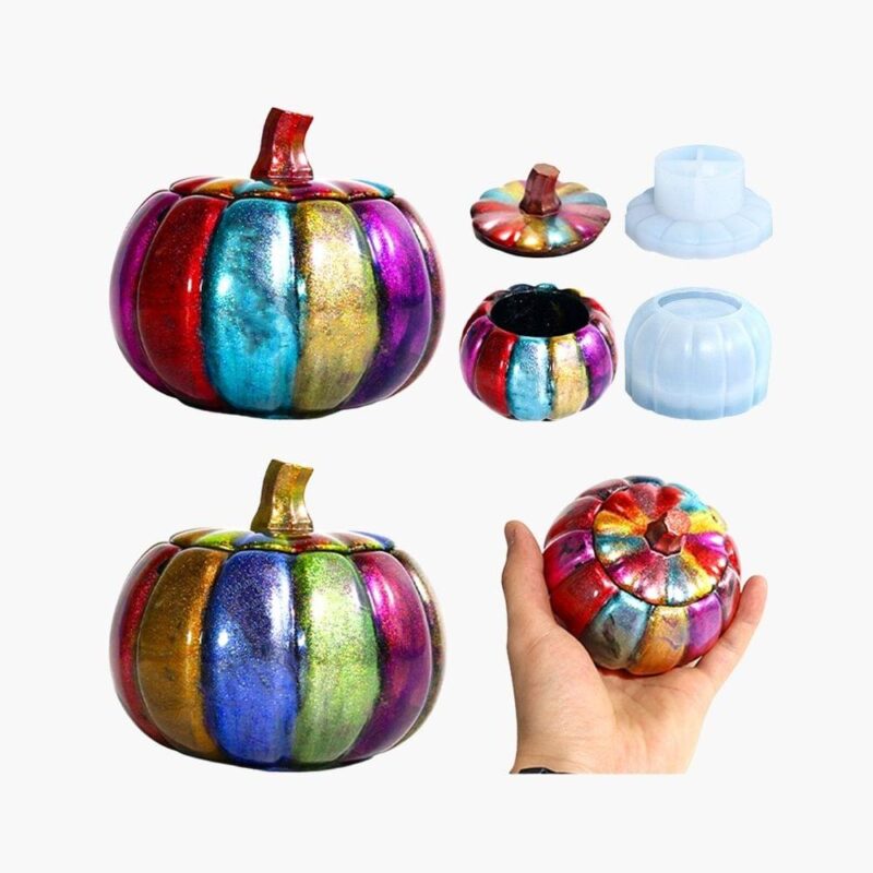 3D Pumpkin Jar Resin Mold with Lid | Resin Molds Express