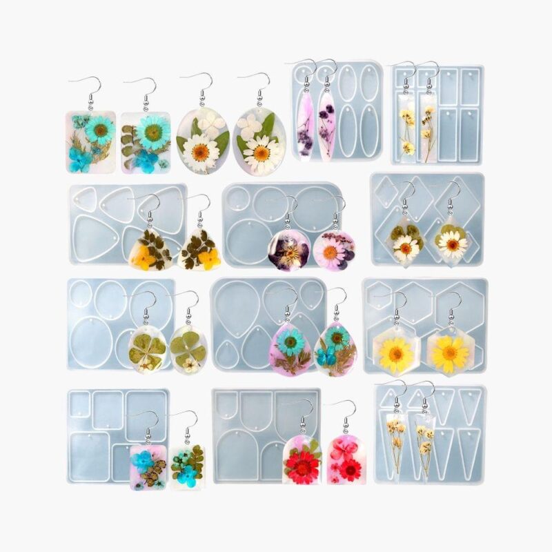 11-Piece Silicone Resin Earring Molds Set | Resin Molds Express