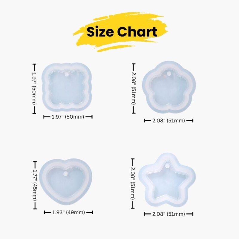 16-Piece Silicone Resin Pendant Molds Set | Resin Molds Express